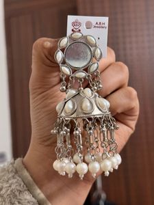 Elegant Silver Jhumka Earrings