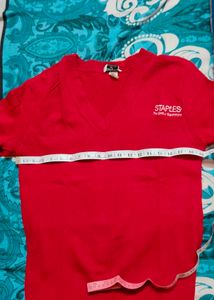 V Neck Red Sweater