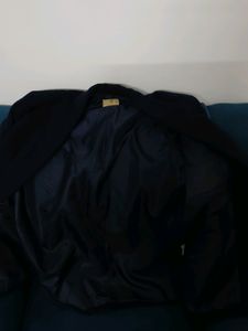 Dark Blue Women&#39;s Woollen Coat