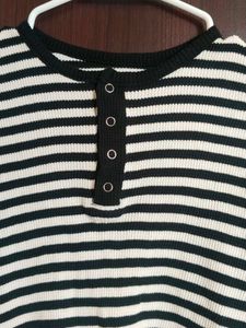 Striped Button-Up Short Sleeve Shirt