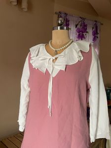 Pink Ruffle Trim Dress