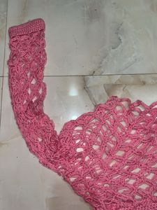 Crochet Pink Long Sleeve Top