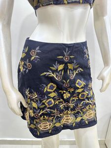 Embroidered Halter Top &amp; Mini Skirt Set