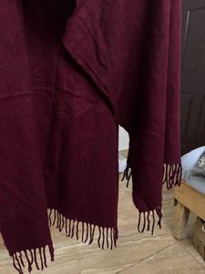 Maroon Fringe Scarf
