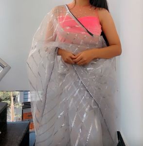Organza Net Saree With Blouse 🔥