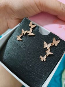 Giva Rose Gold Butterfly Drop Earrings