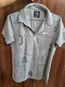 Graphic Print Polo Tshirt