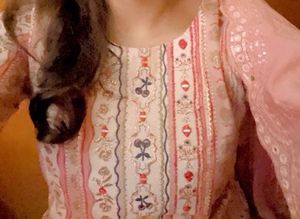 Pink Printed Kurta Set
