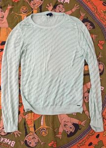 Mint Green Knit Sweater By Allen Solly