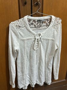 Lace Detail Long Sleeve Top