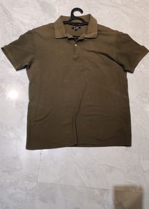 Zudio Olive Green T Shirt For Men