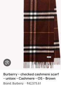 Unisex Authentic Burberry London  Check Scarf