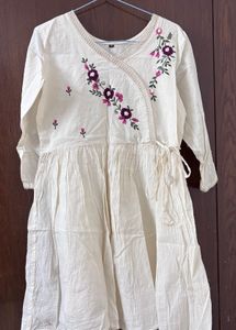 Embroidered Khadi kurta