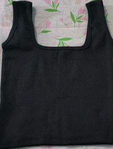 Black Ribbed Tank Top