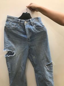 Ripped Light Wash Denim Jeans