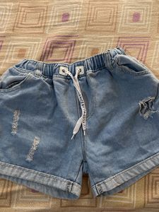 Ripped Denim Shorts