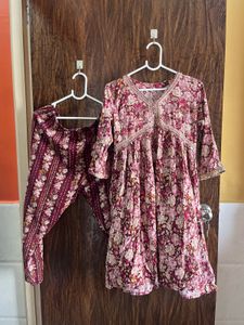 32 Bust Alia Cut Kurta Set For Women