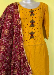 Yellow Embroidered Kurta Set