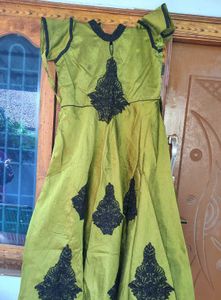 Green Embroidered Anarkali