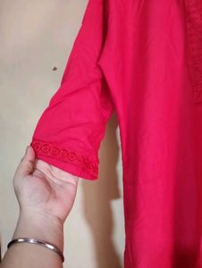 Pink Embroidered Kurti
