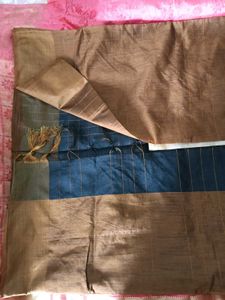 Handwoven Silk Plaid Fabric Saree -Black&amp;Mustard