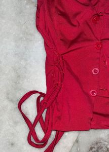 Corset Red Sleeveless Top