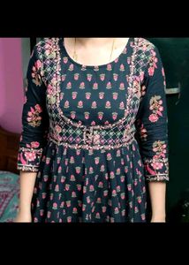 Black Printed Cotton Kurta Set With Sharara 🖤