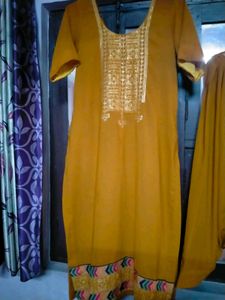 Mustard Kurta Set