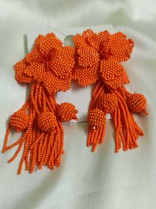 Orange Flower Earring