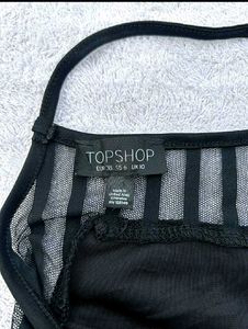 Topshop Black Velvet Bodysuit UK10