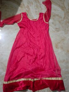 Pink & Gold Anarkali Dress