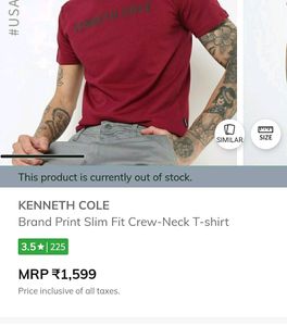 KENNETH COLE Brand Print  Slim Fit Crew Neck Tshir