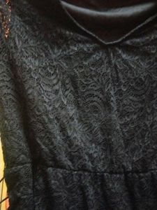 Elegant Black Lace Dress, febric floral barcode