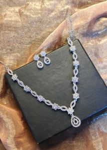 Sparkling Silver Necklace &amp; Earrings Set
