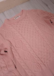 Pink Cable Knit Sweater
