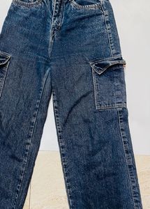 Straight Leg Cargo Jeans