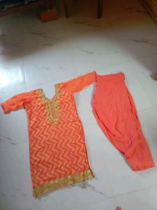 Orange Patiyala Suit