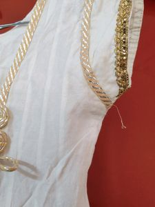 Half White Anarkali Kurti Set