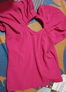 Pink Puff Sleeve Top