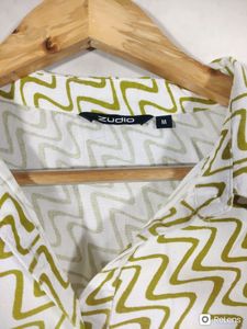 Off White Printed Western Dress(Women)