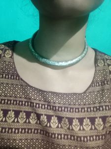 Silver Plated Oxidised  Hasli Choker