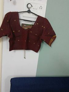 Maroon Readymade Saree Blouse