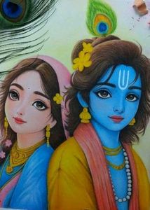 Radha Krishna Drawing