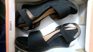 Black Wedge Sandals