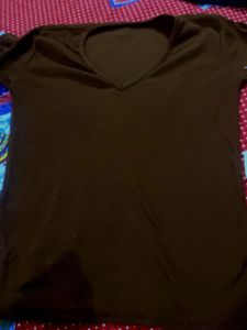 Brown V-Neck T-Shirt