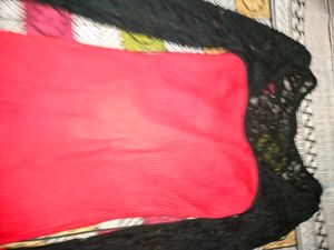 Red &amp; Black Lace Top