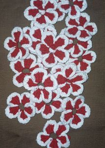 Red White Crochet Flowers