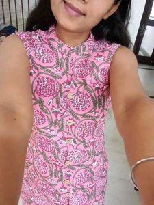 Pink Floral Sleeveless Top