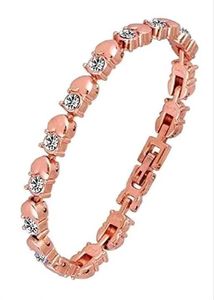 Rose Gold Heart &amp; Crystal Bracelet