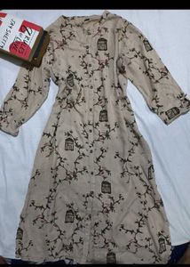 Elegant Beige Printed Kurta